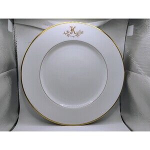 Princess House PRINCESS HERITAGE GOLD TRIM GERMANY Dinner Plate 10.5" Monogram M